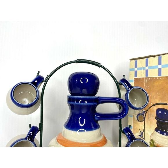 Grape Vine Decanter With 6 Cups and Display Basket FULL SET MINT CONDITION - Picture 5 of 9